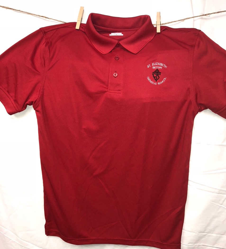 St Elizabeth Seton Elementary Red Dri Fit Polo